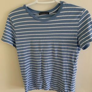 Brandy Melville blue and white stripe Margie top